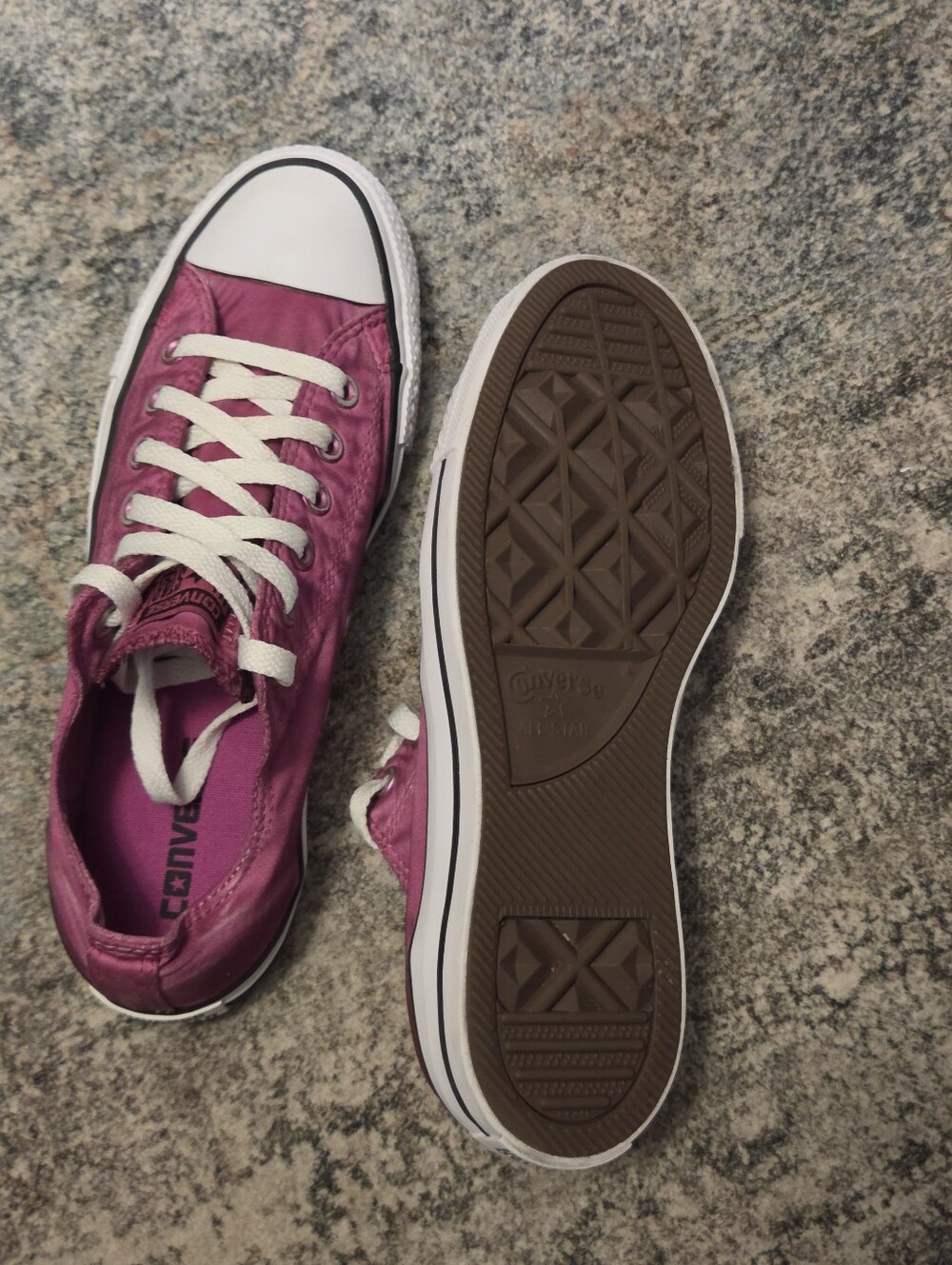 Converse All Star Low Slip-On Sneakers Magenta Pink Satin Women’s 9.5 - Picture 4 of 8